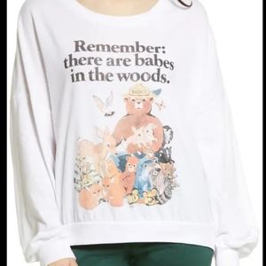 BP White Babes In The Woods Long Sleeve Shirt SZ XS NWT